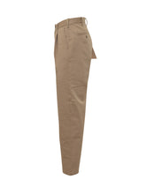 UNIVERSAL OVERALL - Pantaloni Relaxed con Pinces in Cotone - Beige - LIDIASHOPPING® - Official Website