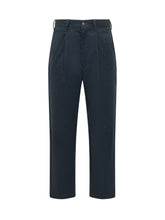 UNIVERSAL OVERALL - Relaxed Cotton Pants with Front Pleat - Blue - LIDIASHOPPING® - Official Website