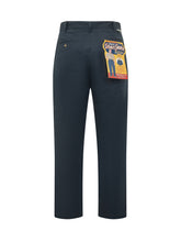 UNIVERSAL OVERALL - Relaxed Cotton Pants with Front Pleat - Blue - LIDIASHOPPING® - Official Website