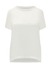 Q-WINS - Short Sleeve Top with Curved Hem - White - LIDIASHOPPING® - Official Website