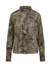 BA&SH - Cornelia Shirt with Animal Print - Green - LIDIASHOPPING® - Official Website