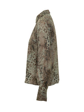 BA&SH - Cornelia Shirt with Animal Print - Green - LIDIASHOPPING® - Official Website