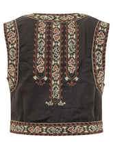 BA&SH - Embroidered Vest with Geometric Patterns - Black | Lidia Shopping ® | Official Website