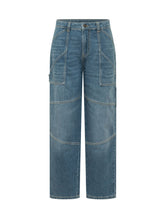 BA&SH - Moyce Straight Leg Jeans with Pockets - Blue | Lidia Shopping | Official Website
