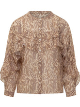 BA&SH - Camicia Tunella con Balze e Stampa Paisley - Beige - LIDIASHOPPING® - Official Website