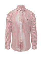 POLO RALPH LAUREN - Striped Cotton Sport Shirt - Red - LIDIASHOPPING® - Official Website