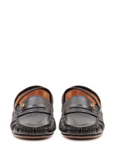 VERSACE - Loafers with Visible Stitching - Black - LIDIASHOPPING® - Official Website
