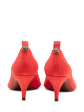 VERSACE - Pump with Pointed Toe and Mid Heel - Red - LIDIASHOPPING® - Official Website