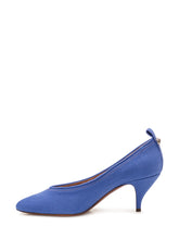 VERSACE - Pointed Toe Pumps with Mid Heel - Blue - LIDIASHOPPING® - Official Website