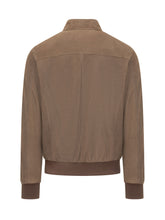 ESTERNO - Suede Bomber Jacket with Zip - Brown - LIDIASHOPPING® - Official Website