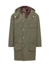 BARBOUR X PAUL SMITH - Cotton Hooded Parka with Corduroy Collar - Green - LIDIASHOPPING® - Official Website