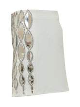 DES PHEMMES - Micro Skirt with Mirror Embellishments - White - LIDIASHOPPING® - Official Website