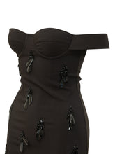 DES PHEMMES - Bustier Dress with Off-Shoulder Design and Embellishments - Black - LIDIASHOPPING® - Official Website