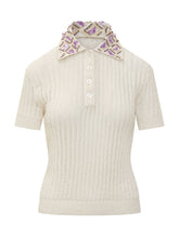 DES PHEMMES - Ribbed Polo Shirt with Collar and Buttons - White - LIDIASHOPPING® - Official Website