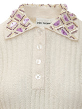 DES PHEMMES - Ribbed Polo Shirt with Collar and Buttons - White - LIDIASHOPPING® - Official Website