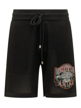AMIRI - Shorts Chateau Crochet con Coulisse e Ricamo Frontale - Nero - LIDIASHOPPING® - Official Website