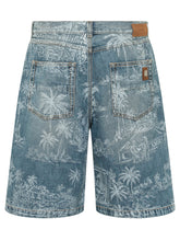 AMIRI - Chateau Denim Shorts with Landscape Print - Blue - LIDIASHOPPING® - Official Website