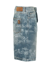 AMIRI - Chateau Denim Shorts with Landscape Print - Blue - LIDIASHOPPING® - Official Website