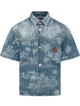 AMIRI - Chateau Camicia Denim con Stampa Paesaggio - Blu - LIDIASHOPPING® - Official Website