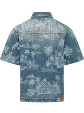AMIRI - Chateau Camicia Denim con Stampa Paesaggio - Blu - LIDIASHOPPING® - Official Website