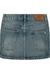 AMIRI - Mini Skirt with Pockets and Button Closure - Blue - LIDIASHOPPING® - Official Website