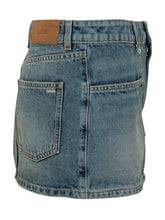 AMIRI - Mini Skirt with Pockets and Button Closure - Blue - LIDIASHOPPING® - Official Website