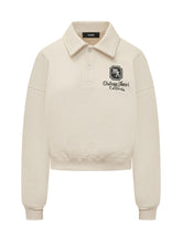 AMIRI - Chateau Polo Sweater with Front Embroidery - Beige - LIDIASHOPPING® - Official Website