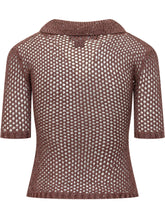 AMIRI - Polo in Maglia Traforata con Colletto e Scollo a V - Rosso - LIDIASHOPPING® - Official Website