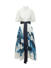 SARA ROKA - Art Print Belted Midi Dress - Multicolor - LIDIASHOPPING® - Official Website