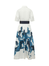 SARA ROKA - Art Print Belted Midi Dress - Multicolor - LIDIASHOPPING® - Official Website