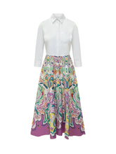 SARA ROKA - Abito Midi con Gonna Paisley Multicolor - Multicolore - LIDIASHOPPING® - Official Website