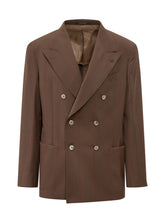 GABRIELE PASINI - Double Breasted Blazer with Peak Lapels - Brown - LIDIASHOPPING® - Official Website