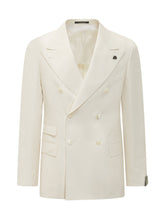 GABRIELE PASINI - Double Breasted Blazer with Peak Lapels - White - LIDIASHOPPING® - Official Website
