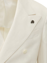 GABRIELE PASINI - Double Breasted Blazer with Peak Lapels - White - LIDIASHOPPING® - Official Website