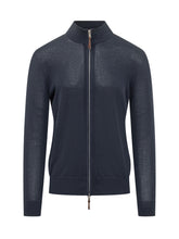 BALLANTYNE - Cardigan con Zip Integrale e Collo Alto - Blu - LIDIASHOPPING® - Official Website