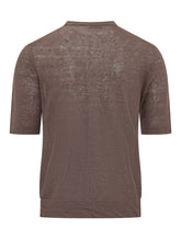 BALLANTYNE - T-shirt Girocollo in Maglia - Marrone - LIDIASHOPPING® - Official Website