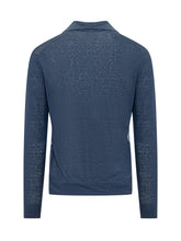 BALLANTYNE - Maglia con Collo Polo e Motivo Geometrico - Blu - LIDIASHOPPING® - Official Website