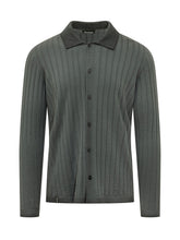 AROVESCIO - Ribbed Knit Shirt with Collar - Grey - LIDIASHOPPING® - Official Website