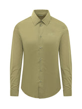 BURBERRY - Shirt with Buttons and Classic Collar - Green - LIDIASHOPPING® - Official Website