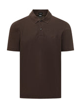 BOSS - Polo Shirt with Classic Collar and Button Placket - Brown - LIDIASHOPPING® - Official Website