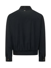 BOSS - Bomber Jacket with Front Zip and Ribbed Collar - Blue - LIDIASHOPPING® - Official Website
