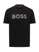 BOSS - T-shirt con Logo Frontale a Contrasto - Nero | Lidia Shopping | Official Website