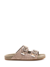 BURBERRY - Double Buckle Slide Sandals - Grey - LIDIASHOPPING® - Official Website