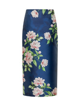 LUNATICA - Gonna a Tubo con Stampa Floreale - Blu - LIDIASHOPPING® - Official Website