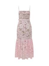 SELF-PORTRAIT - Abito Midi in Pizzo Rosa - Rosa - LIDIASHOPPING® - Official Website