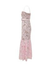 SELF-PORTRAIT - Abito Midi in Pizzo Rosa - Rosa - LIDIASHOPPING® - Official Website