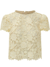 SELF-PORTRAIT - Top in Pizzo con Collo Gioiello - Bianco | Lidia Shopping | Official Website