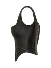 SELF-PORTRAIT - Top Corsetto in Satin Nero - Nero - LIDIASHOPPING® - Official Website