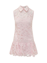 SELF-PORTRAIT - Mini Abito in Pizzo Rosa con Colletto - Rosa - LIDIASHOPPING® - Official Website