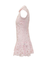 SELF-PORTRAIT - Mini Abito in Pizzo Rosa con Colletto - Rosa - LIDIASHOPPING® - Official Website